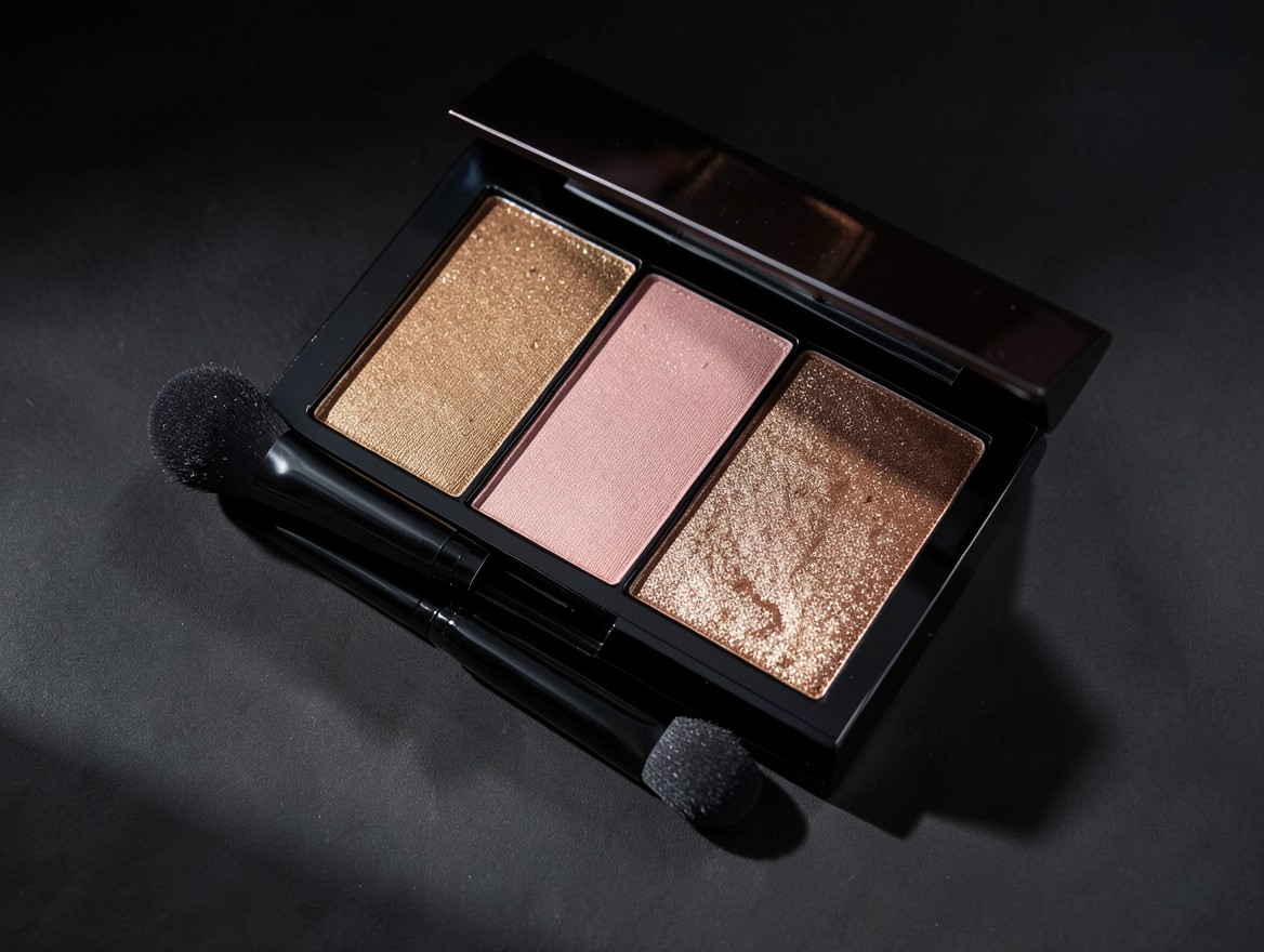 Paleta de sombras en tonos cálidos
